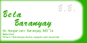 bela baranyay business card